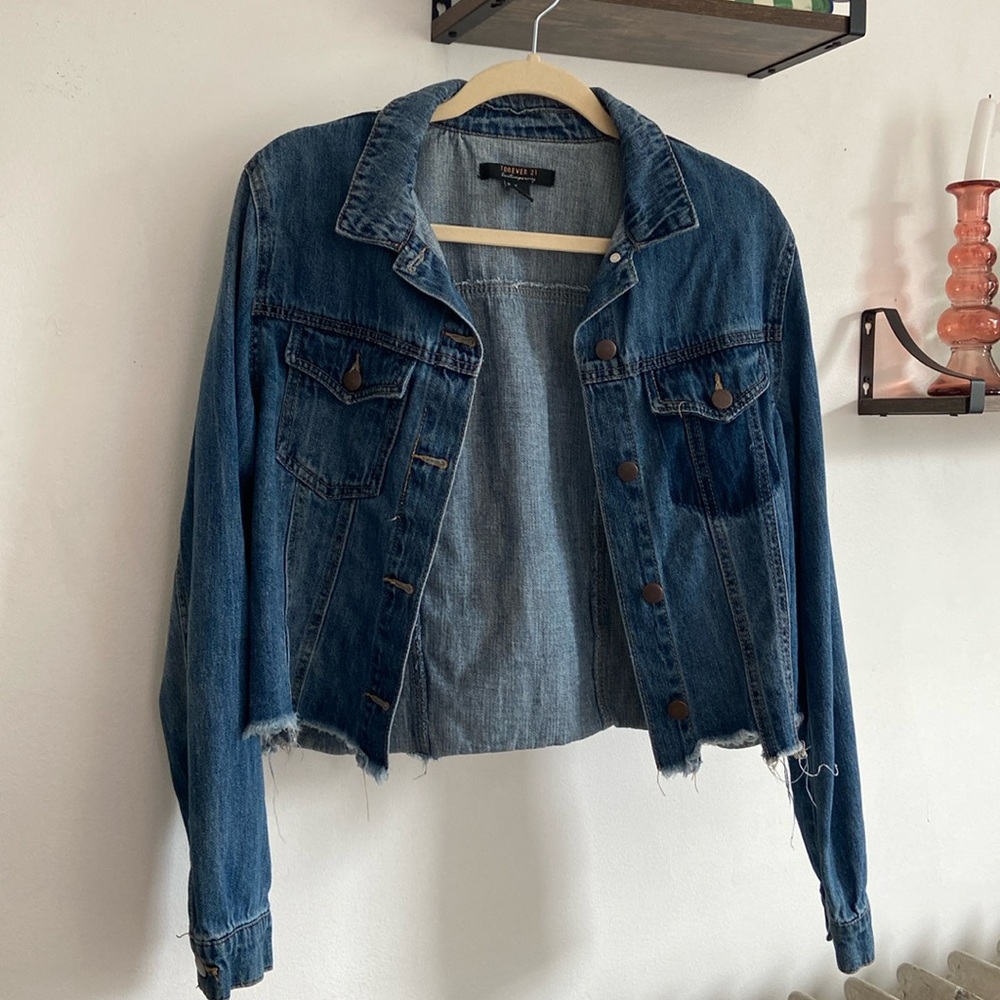 Forever 21 cropped jean jacket